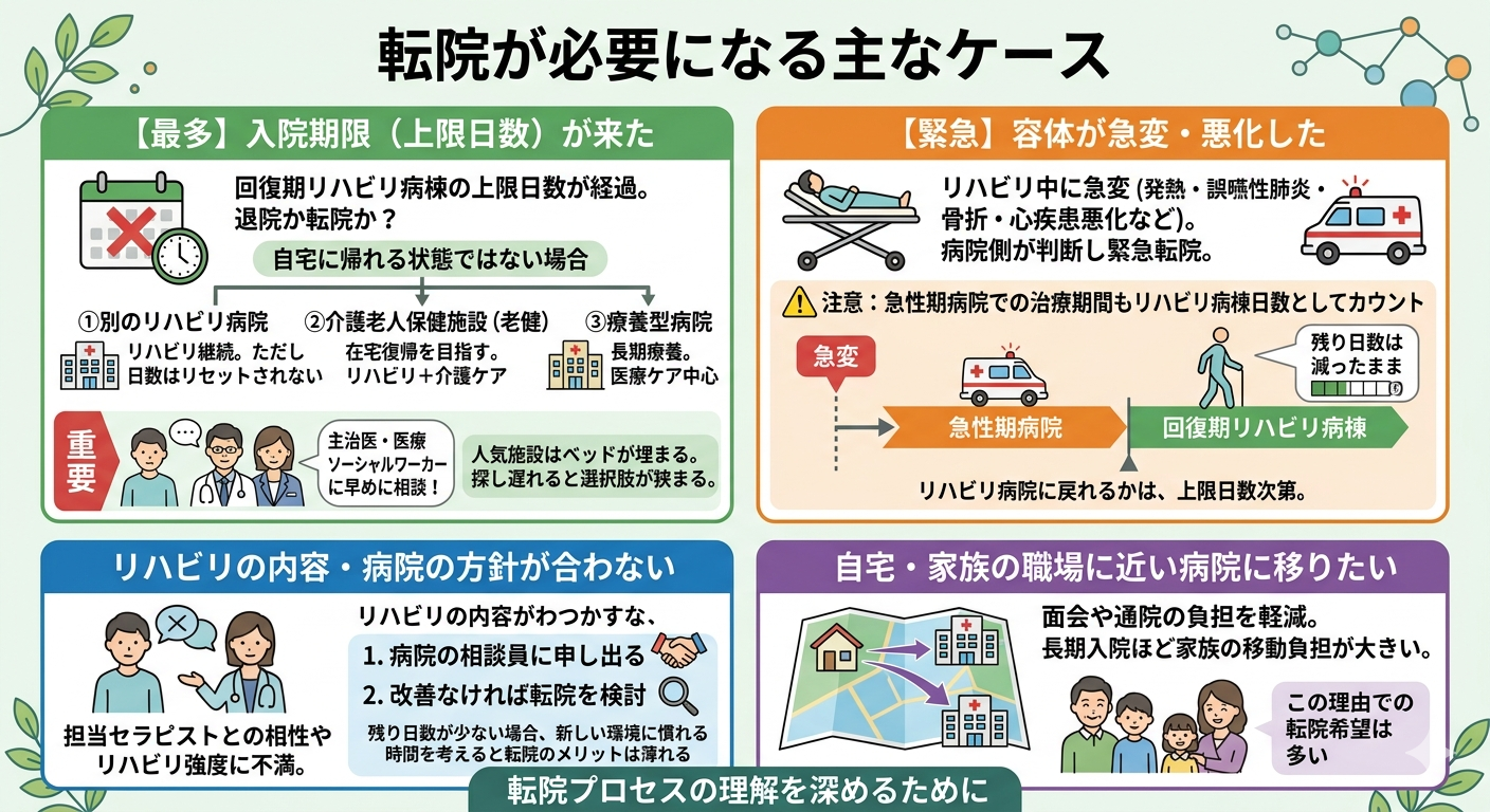 転院が必要になる主なケース